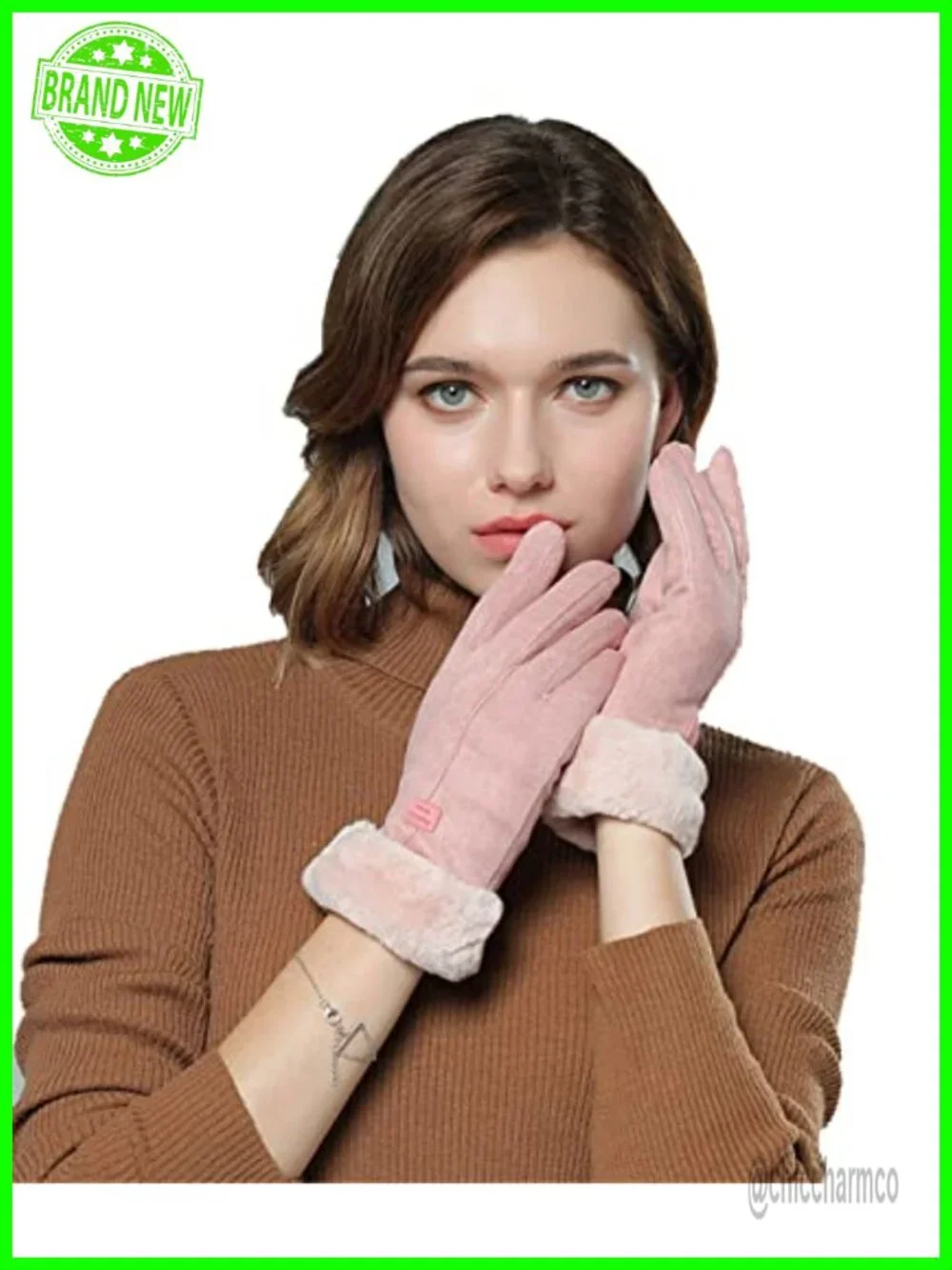 Winter Gloves Women Touch Screen Thermal Fleece Lined Ski Snow Gloves Suede Wool
